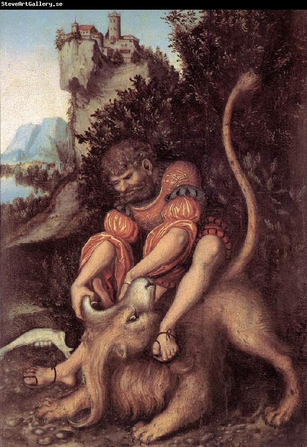 CRANACH, Lucas the Elder Samson s Fight with the Lion